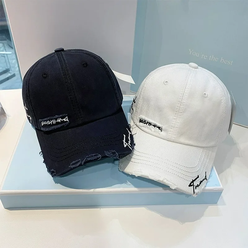 Vintage Washed Baseball Cap für große Kinder, modische Sonnenmütze mit Buchstabenstickerei für Frühling und Sommer, Streetwear-Hüte für Herren. – Detail 14