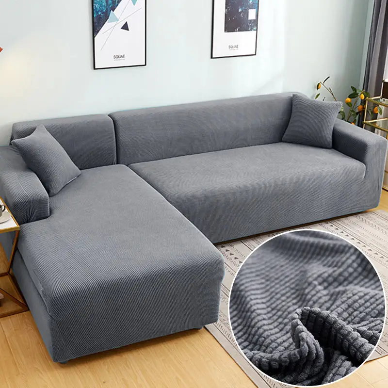 Jacquard Sofa Cover Slipcover For Living Room Stretch Armchair Cover 1/2/3/4 Seater Corner Thick Elastic Adjustable Couch Cover