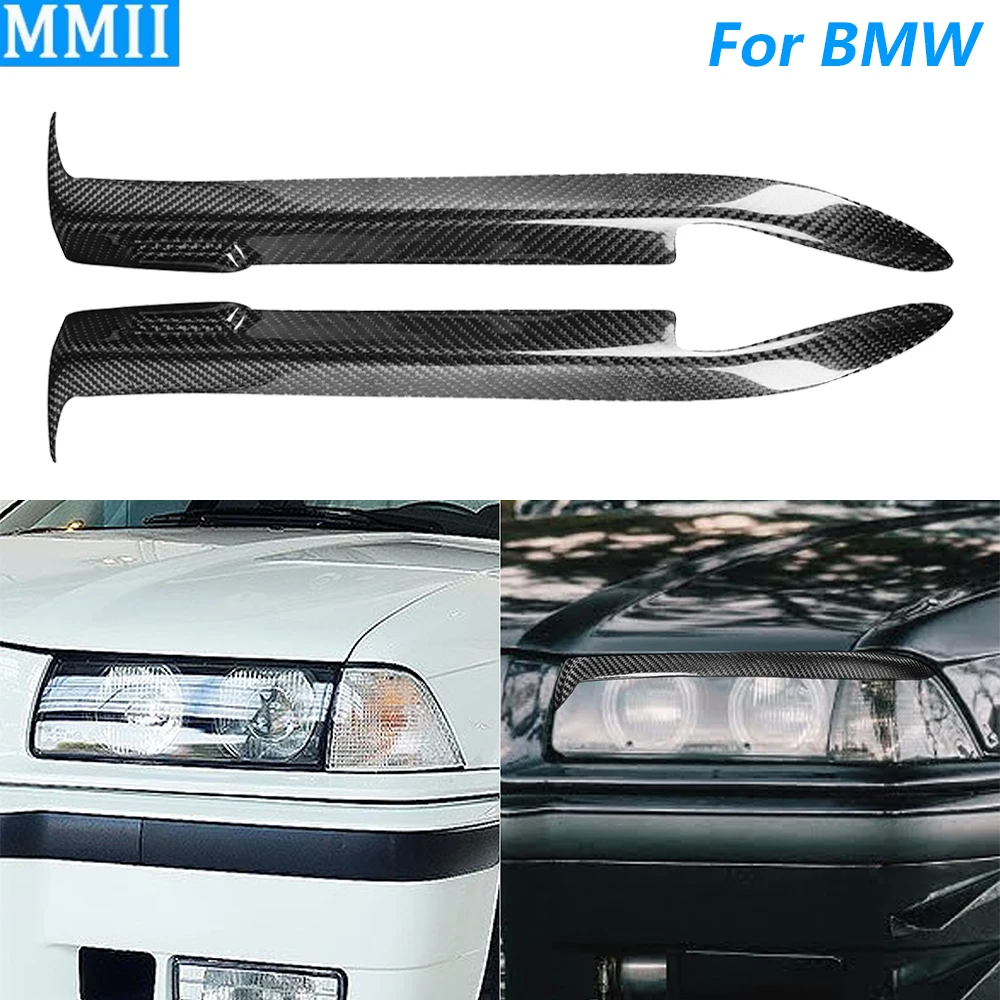 

Для BMW 3 серии E36 1992-1998 настоящая сухая передняя фара из углеродного волокна, крышка для век, отделка панели, автомобильные аксессуары, украшение