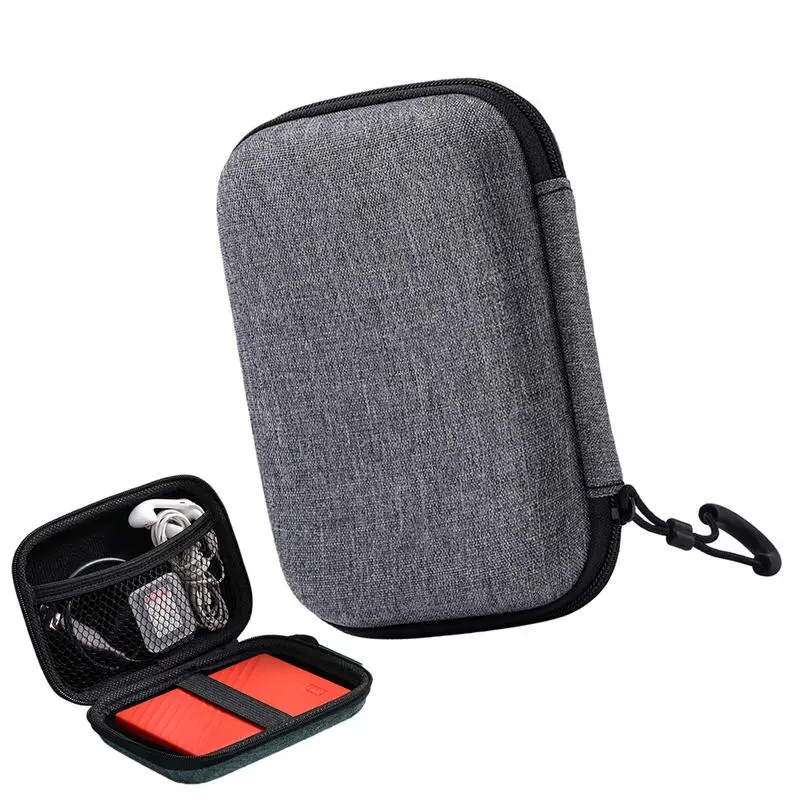 EVA Hard Case com Clip, Headphone Proteção Bag for External Disk Drive, 2.5"