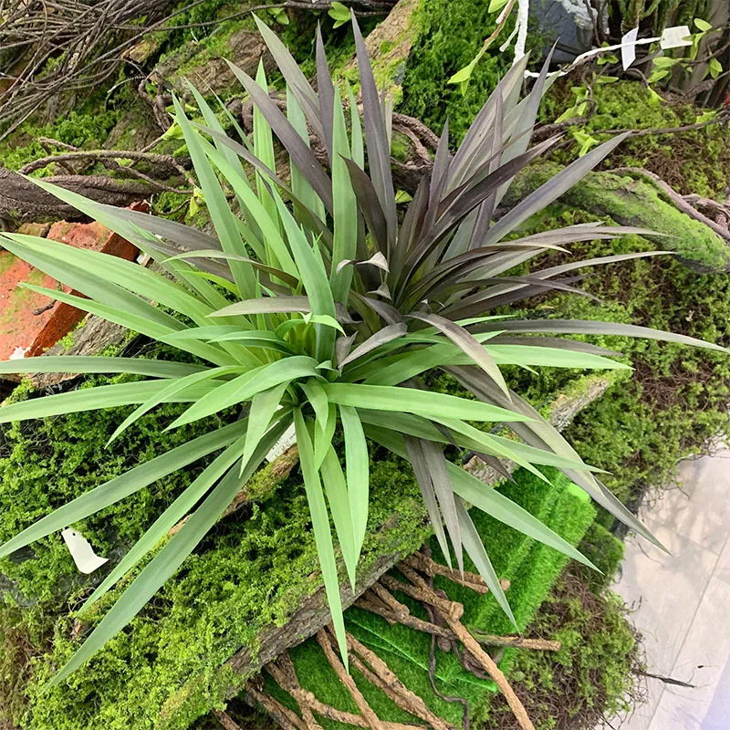 人工植物プラスチックchlorophytum comosum草バンドル偽蘭草シミュレーション緑色植物家のバルコニーの装飾