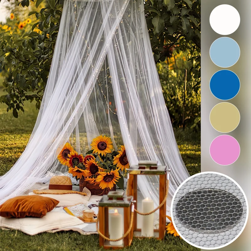 Hung Dome Mosquito Net Elegant Lace Insect Bed Canopy Netting Curtain Round Lightweight Summer Sleeping Outdoor Camping Tent