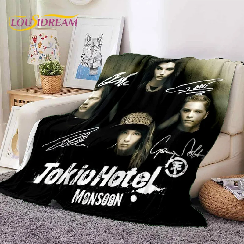 

3D Rock Band Tokio Hotel Bill Kaulitz Soft Flannel Blankets,Throw Blanket Comfortable Blanket for Picnic Beds Sofa Home Bedroom