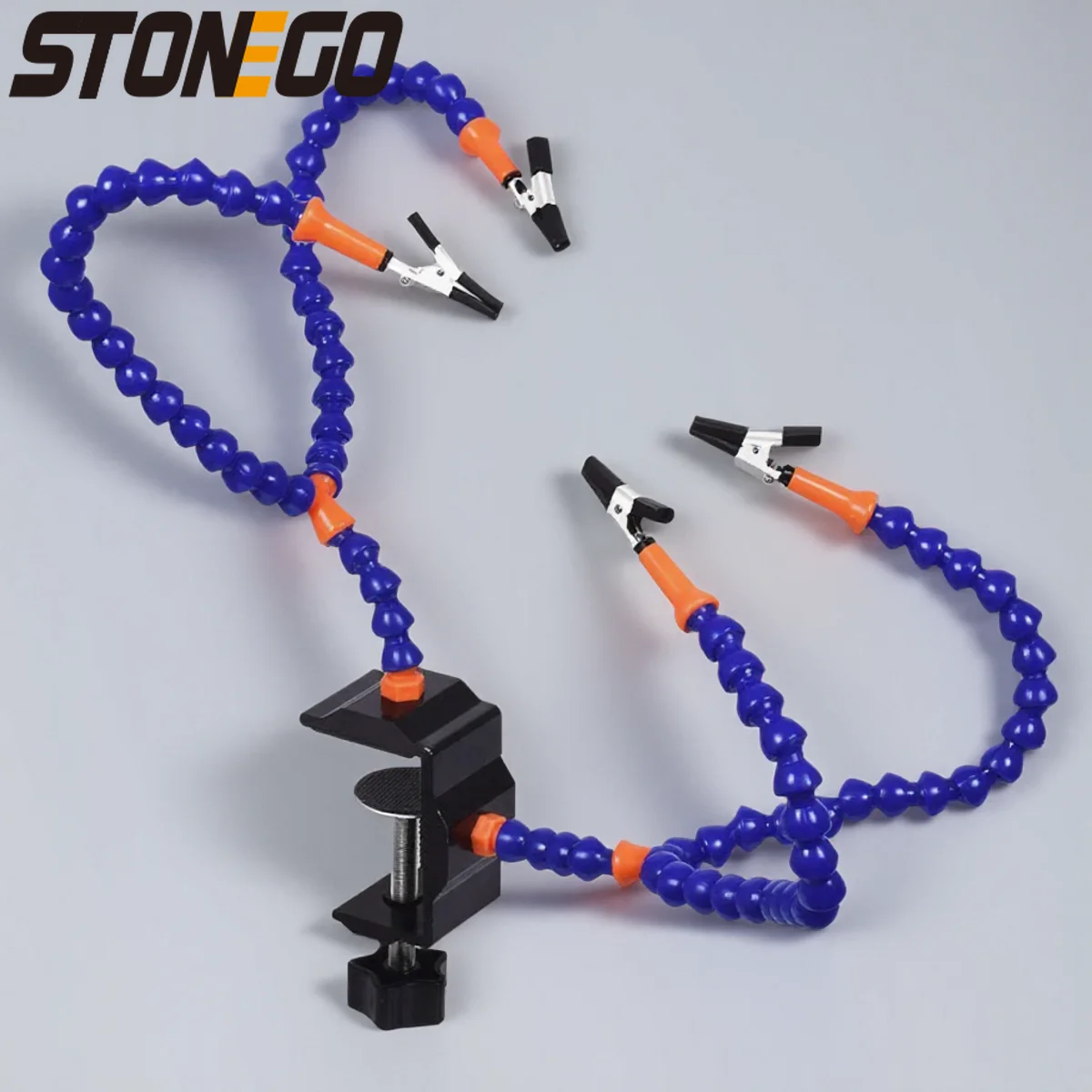 

STONEGO Plastic Table Clamp Set Soldering Iron Holder PCB Workstation Helping Hands for Electronics Repair