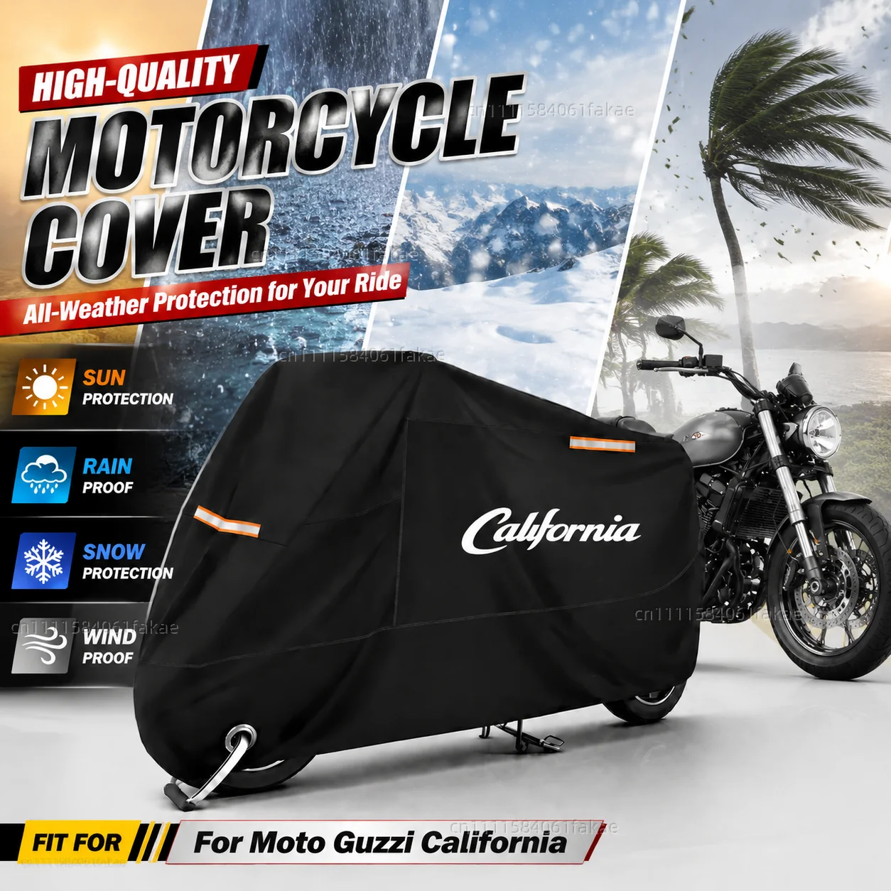 

Motorcycle Cover Waterproof Outdoor All Season Dustproof UV Protective Moto Scooter Rain Cover For Moto Guzzi California 1971-