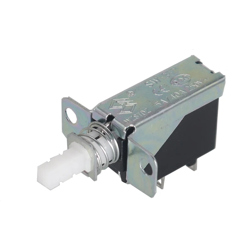 【10-5PCS】SW-3 power switch, TV5 direct key switch KCD-A10, 2-pin, inclined pin, external spring with bracket A03, self-locking