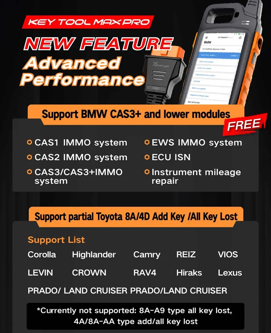 

Xhorse VVDI Key Tool Max PRO сочетает в себе ключевой инструмент Max и Mini OBD функции добавления напряжения и утечки тока