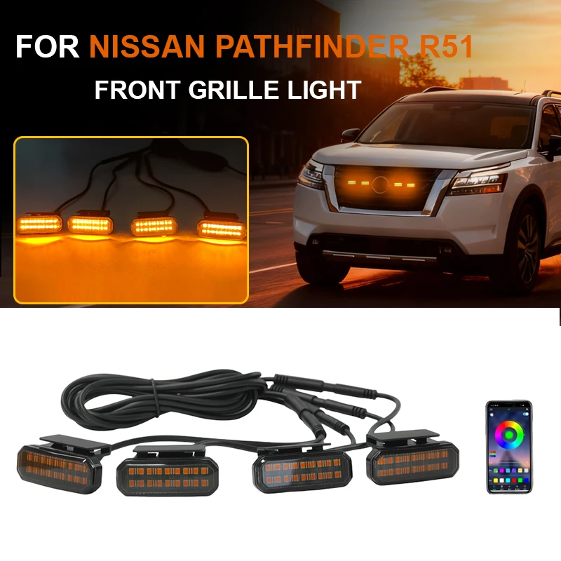 

LED Front Grille Light FOR NISSAN PATHFINDER R51 new model Car Daytime Running Light Wheel Eyebrow Lamp For Pickup Offroad 12V