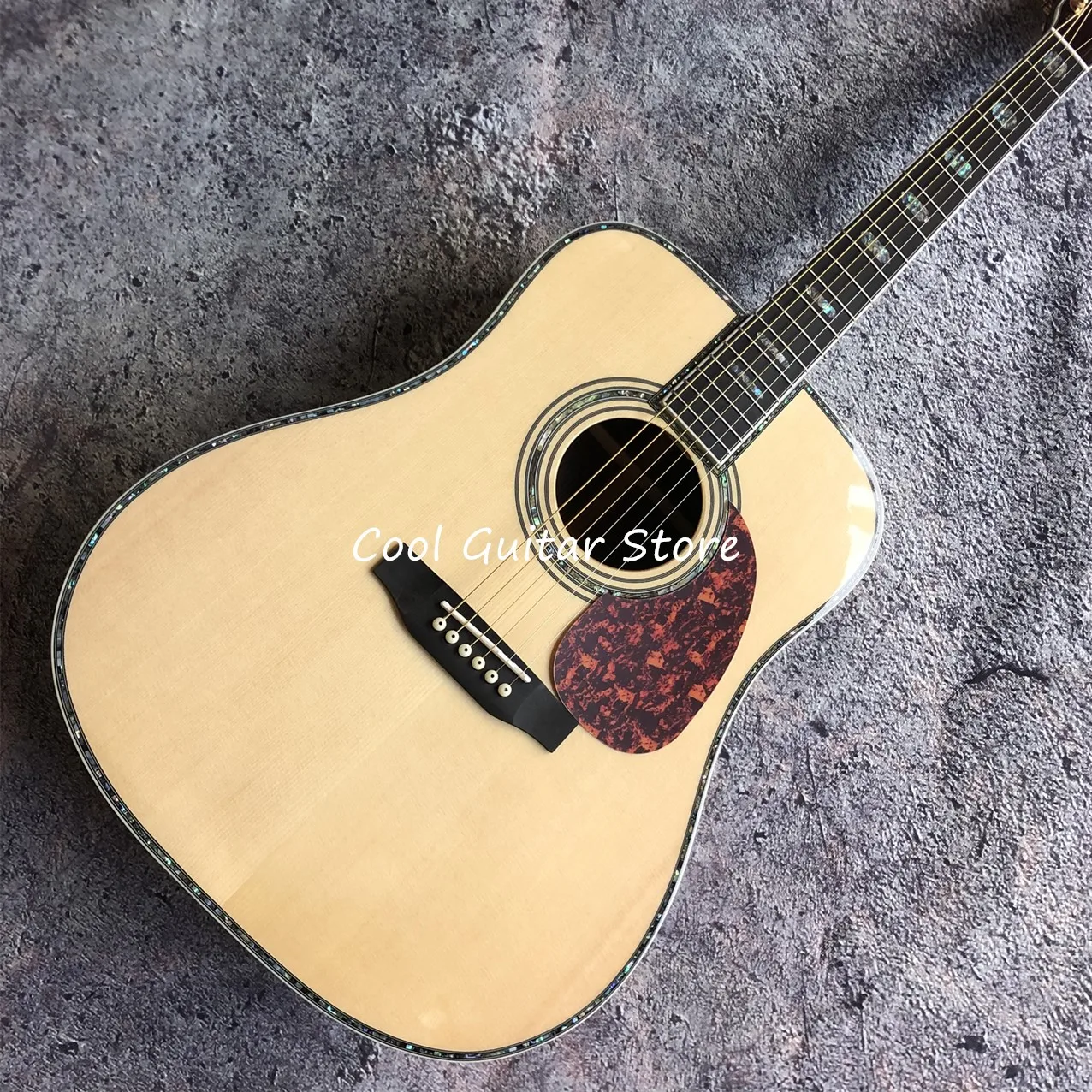 Solid Wood Section Acoustic Guitar, Ebony Fingerboard, D Barrel, 41 Inch, D45 Series, Free Shipping