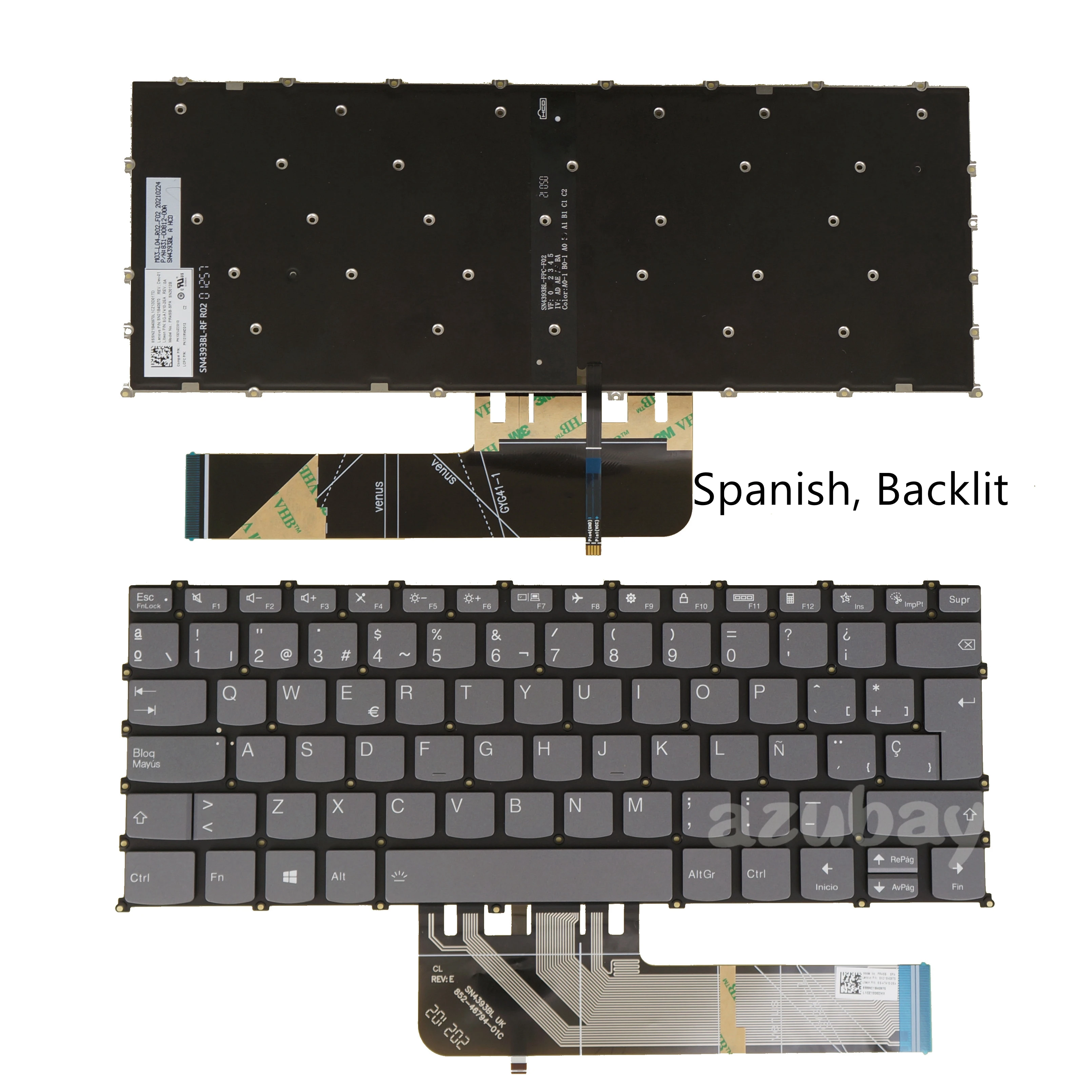 Backlit Keyboard For Lenovo Ideapad PR4SB-US SN20W85107 LCM19J1
