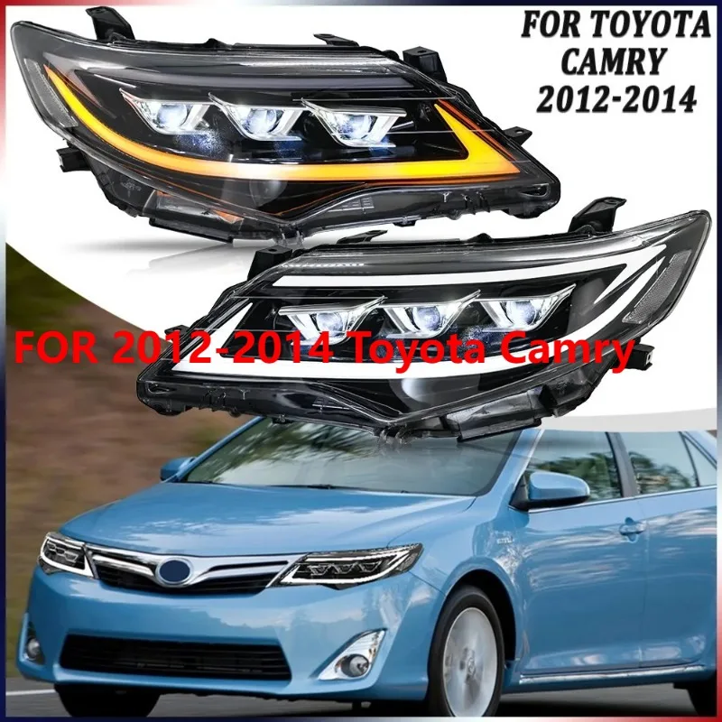 

Для Toyota Camry 2012-2014 1 пара светодиодных фар проектора в сборе, комплект последовательных передних ламп