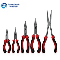 Fishing Tools Multifunction High Carbon Steel Split Pliers Line Cutter Fishing Hook Remover Bent Long Nose Fishing Pliers