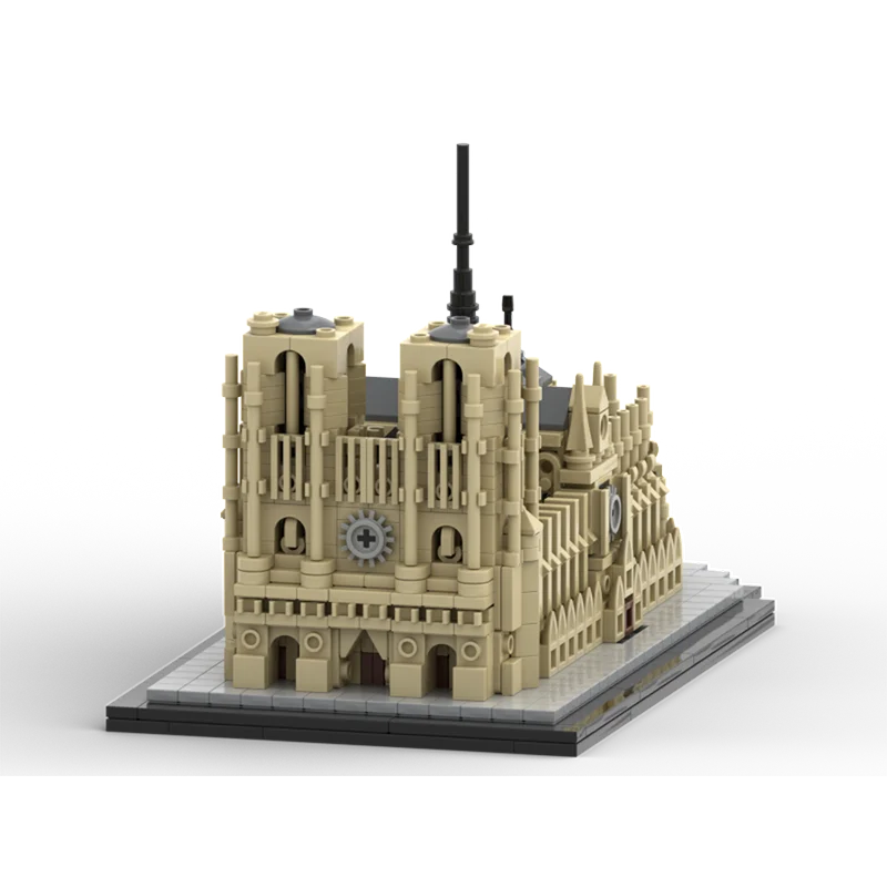 Notre Dame Francja Paryż znaczenie cegły model w skali 1:800 Gotycka architektura kościelna bloki budynek miejski średniowieczny wystrój moc