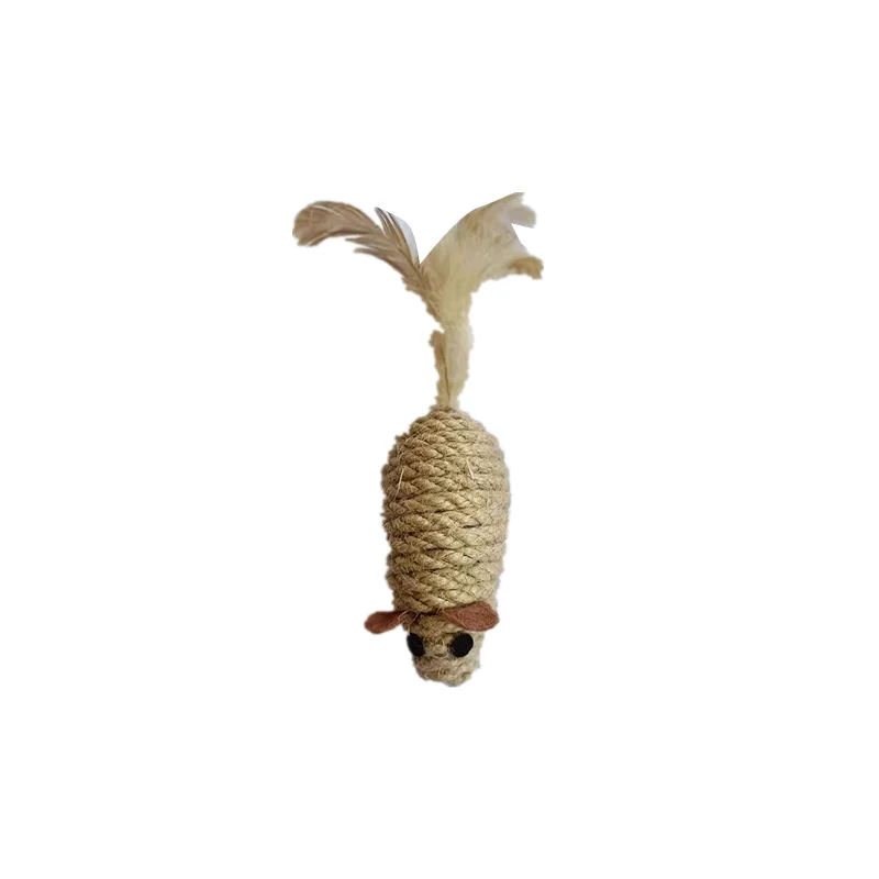 Jouet en peluche en Sisal pour chat, fausse souris, résistant aux morsures, jouet interactif pour chat, Simulation de souris, chaton, jouets en peluche auto-jeux, 2 pièces