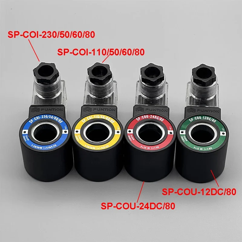 1pcs Solenoid Valve Coil SP-COU 24DC/80 12DC/80 COI-230/50/60/80 230V 50/60Hz ID18mm Universal Replacement Coil