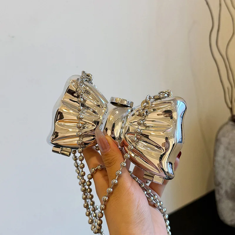 

Bow Chain Small Square Bag Women Spring Summer New Casual Crossbody Shoulder Purse Minimalist Vintage