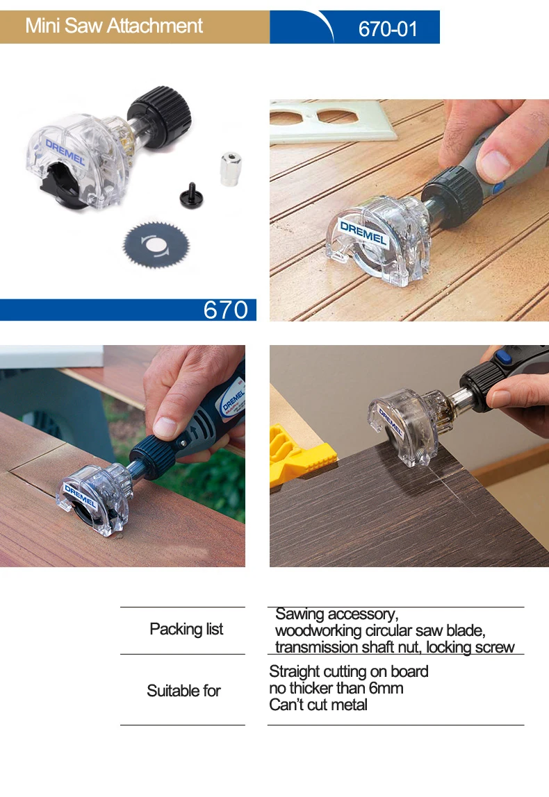 Imagem -05 - Dremel-mini Serra de Fixação Mini Serra Kit 670 para Dremel Moedor Elétrico 200 3000 4000 8220 Atacado Dropshipping
