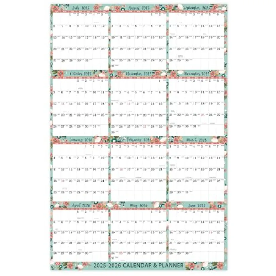 

20252026 Calendar 20252026 Yearly Wall Calendar July 2026 June 2026 22.4''x34.6 Paper Folded Wall Calendars 2026 Large Wall Cal
