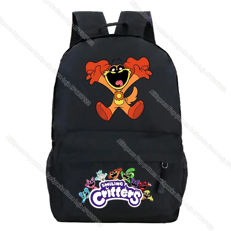 Saco escolar de porcos sorridente para meninos e meninas, mochila Dogday, mochila de viagem dos desenhos animados para estudantes, mochila para laptop, unisex