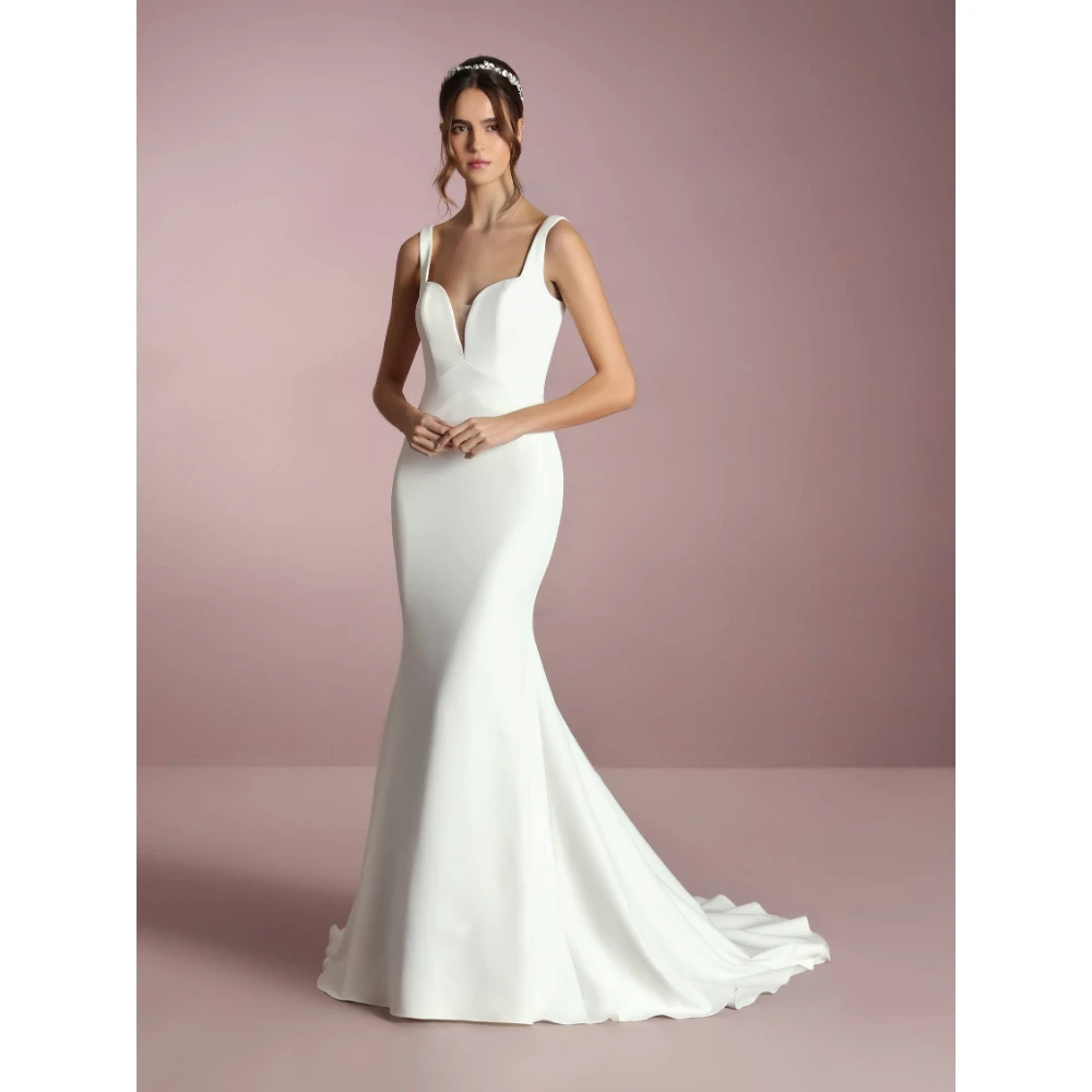 

ESBRIDE Wedding Dress for Woman Elegant Straps White Mermaid Wedding Dresses Sleeveless Formal Party Gowns Vestido Marriee