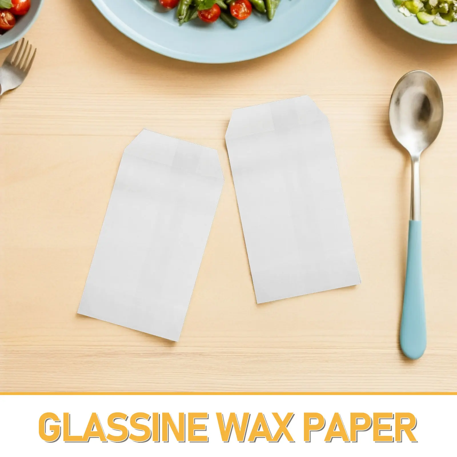 50Pcs Waxed Glassine Paper Bags Transparent Greaseproof Waterproof Snack Packaging Bags for Bakery Cookies Chocolate Desserts view 5