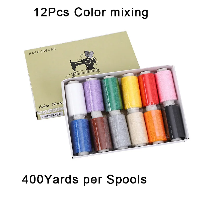 12/24/39Colors Sewing Threads Polyester Embroidery Machine Thread Kit 120/400Yards Per Spools for Hand Sewing Machines Accessory