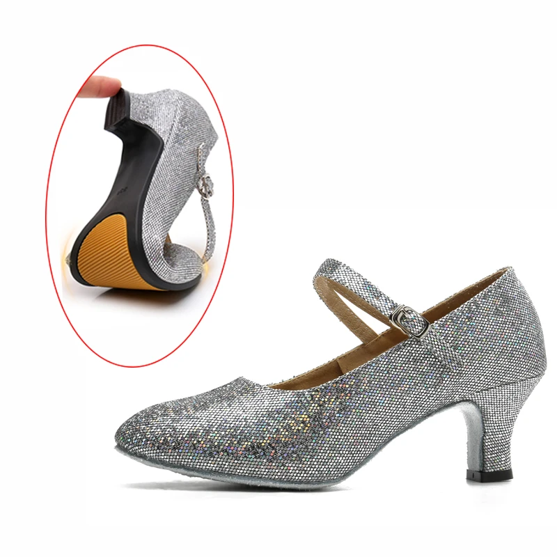 Zapatillas de salón para mujer, zapatos de baile latino, fondo suave, Jazz moderno, Tango, Punta cerrada, interiores y exteriores