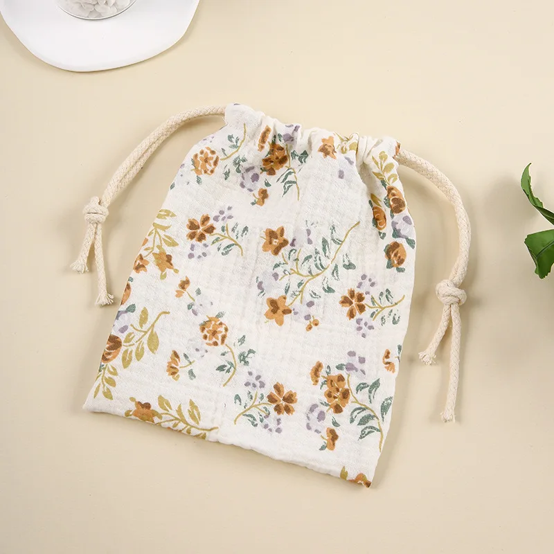 면 소재 아기 가방 스트링 기저귀 정리함 캐디 오거나이저 기저귀 파우치 아기 필수품 기저귀 끈 가방