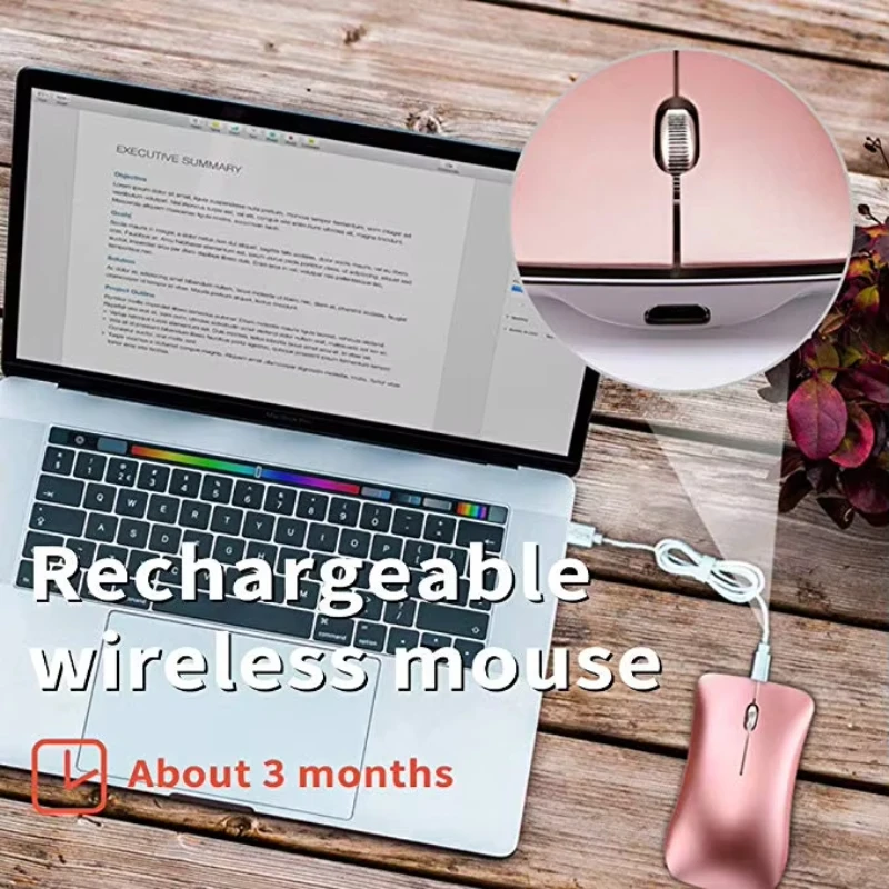 ماوس لاسلكي جديد 2.4G + بلوتوث 5.0 + 3.0 ماوس ثلاثي الوضع كتم قابل لإعادة الشحن ماوس ألعاب لاسلكي رفيع للغاية من الألمونيوم