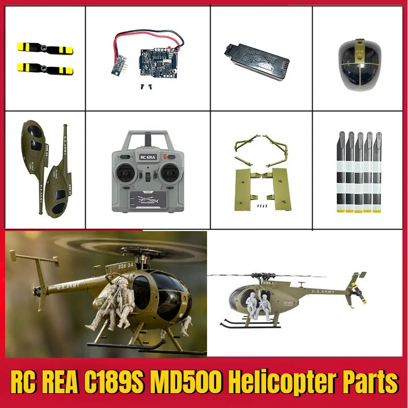 RC REA C189S MD500 Small Bird RC Helicopter Parts Propeller Shell Connecting Rod Motor Landing Gear Servo Remote Control Spindle