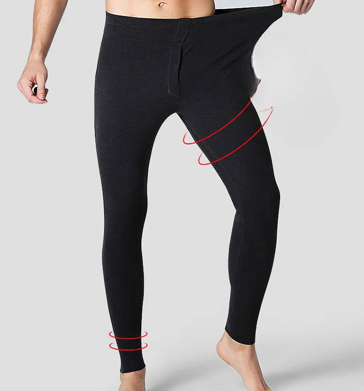 Winter Thermal Underwear Men Thin Fleece Leggings Elastic Underpants Solid Color Render Pants Slim Men Clothing Soft A67