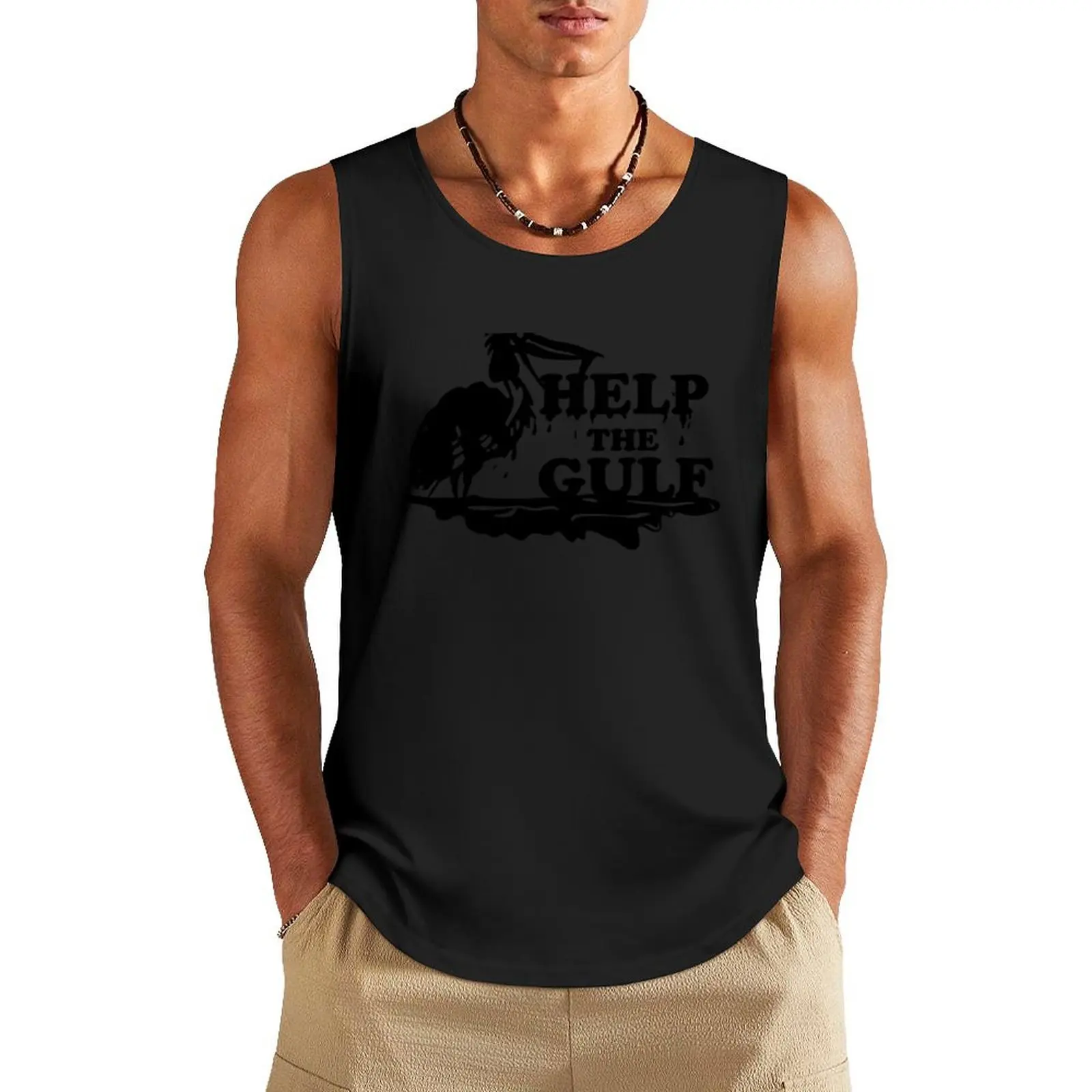 Help the Gulf Tank Top basketball clothing gym clothes man