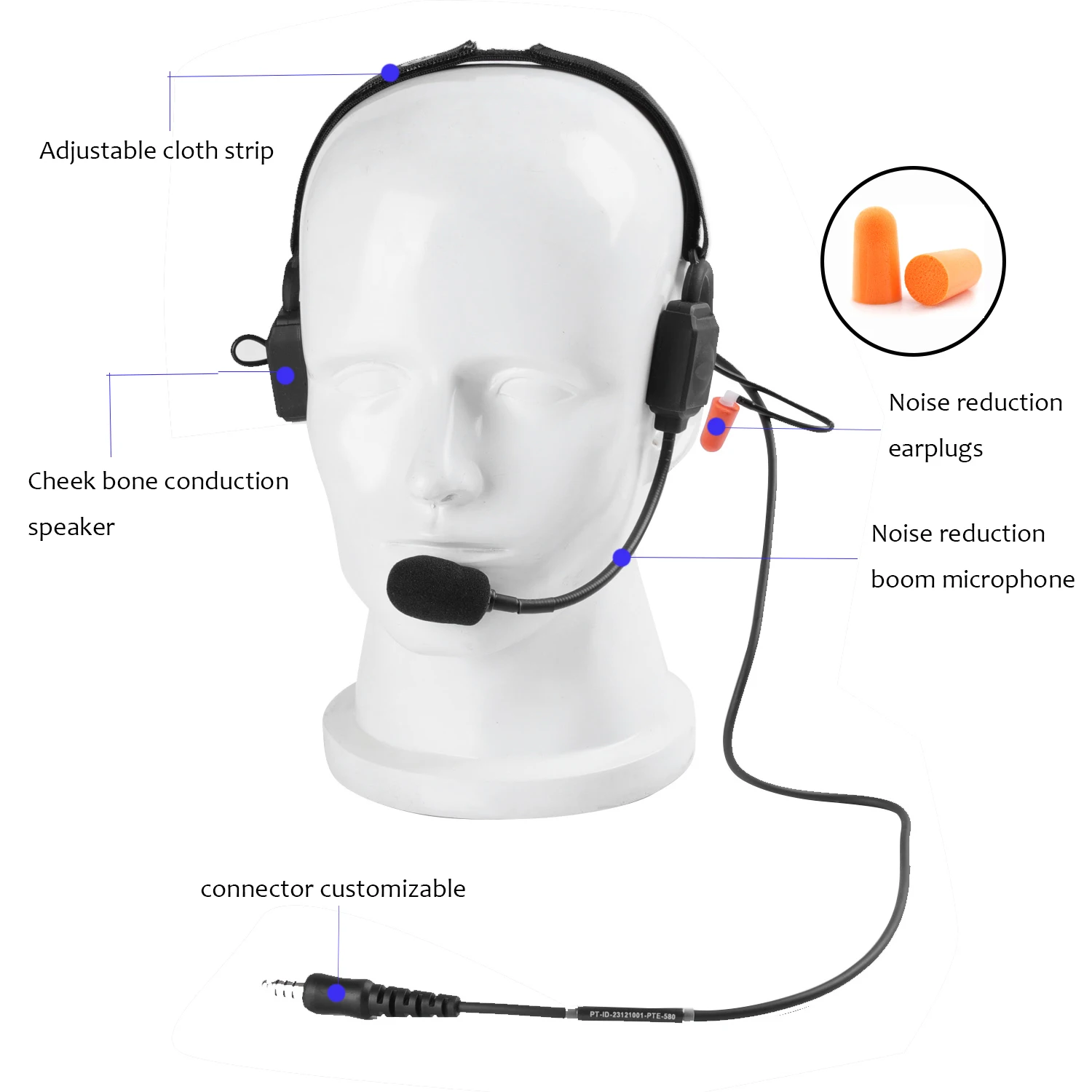 Cuffie a conduzione ossea Power-Time con archetto da collo e microfono