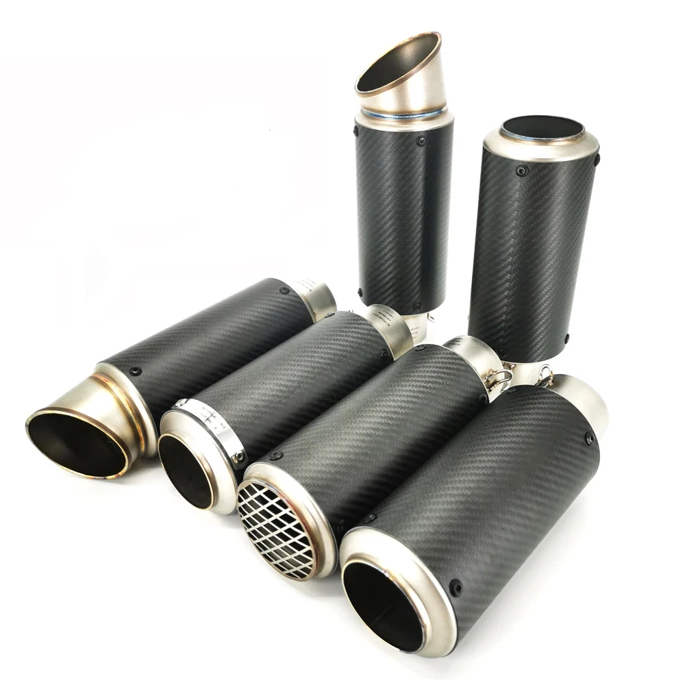 

51mm 60mm Universal Carbon Fiber Motorcycle Exhaust Pipe With DB Killer Muffler Motocross Racing Escape For Pit Bike BMW Kawasak