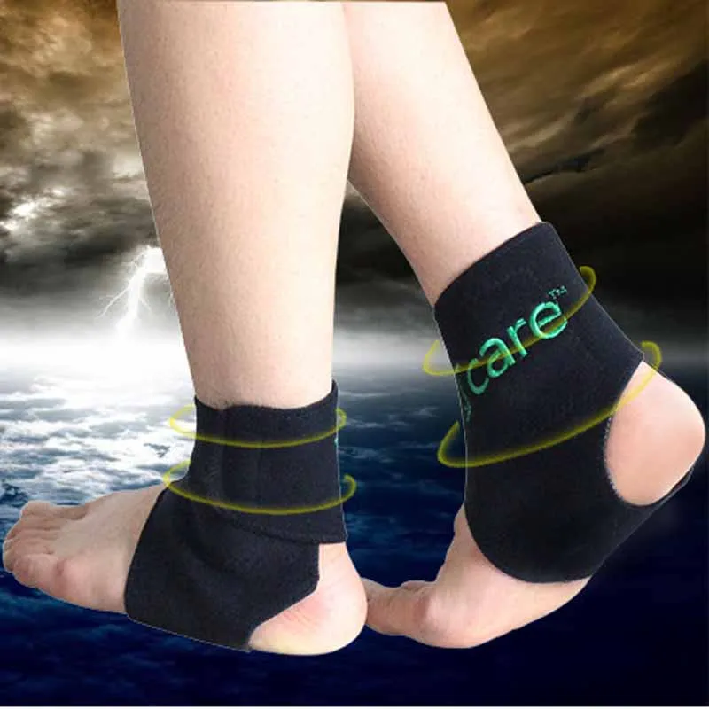 1Pair Sport Tourmaline Self Heating Far Infrared Magnetic Therapy Ankle Care Belt Support Brace Heel Massager Foot Health Care