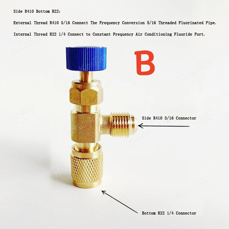 Kühlung Lade Klimaanlage Adapter Für R410A R22 1/4 "Flüssigkeit Sicherheit Ventil Schlauch R22 Kupfer Adapter Hand Werkzeug