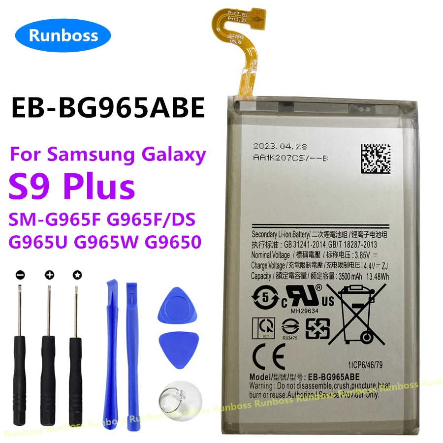 New EB-BG965ABE EB-BG965ABA 3500mAh Phone Battery For Samsung Galaxy S9 Plus SM-G965F G965F/DS G965U G965W G9650 S9+ +Tools