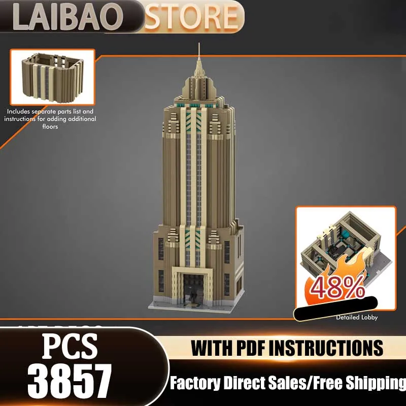 

Модульная модель городского здания MOC: Конструктор-небоскреб 2. Технологичный набор для сборки. Подарки на праздники. Строительный набор. Игрушки.