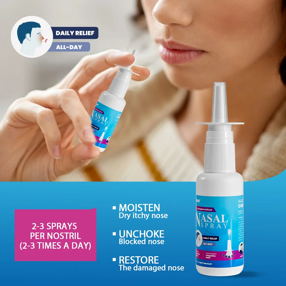 30ml Nasal Spray Nose Allergy Relief Prevents Nasal Allergy Symptoms Non-Drowsy Relieve Nose Congestion Spray Alleviate Snoring