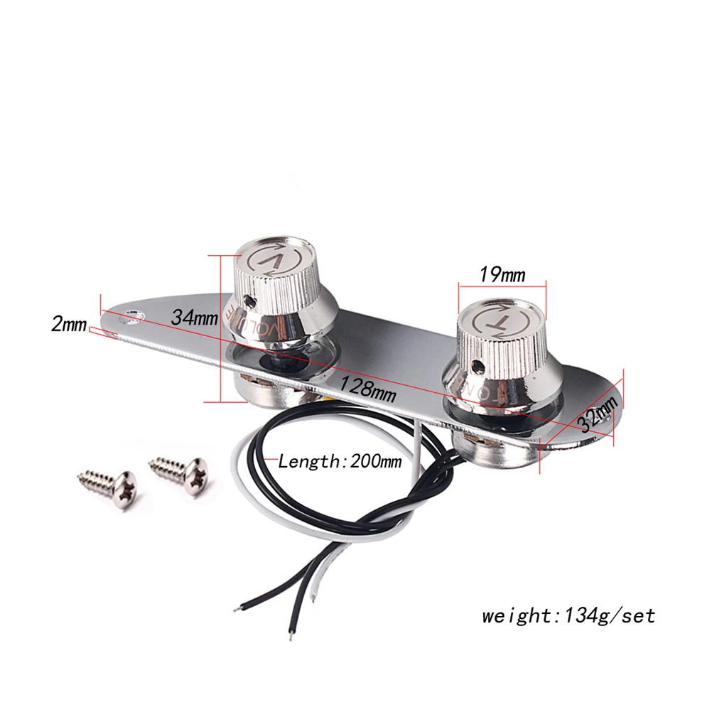 

Loaded Metal Control Plate Pre-Wired Harness Knobs For Ge217 Tl Guitar Parts Silver Durable Replacement Guitar