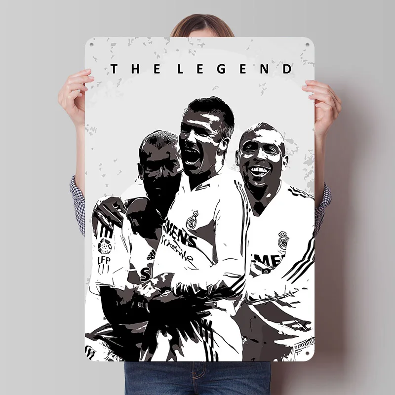 Football Legends Celebration Tinplate Poster Custom Wall Art Vintage Metal Signs Retro Tin Plaque for Home Decorations Wand Deko