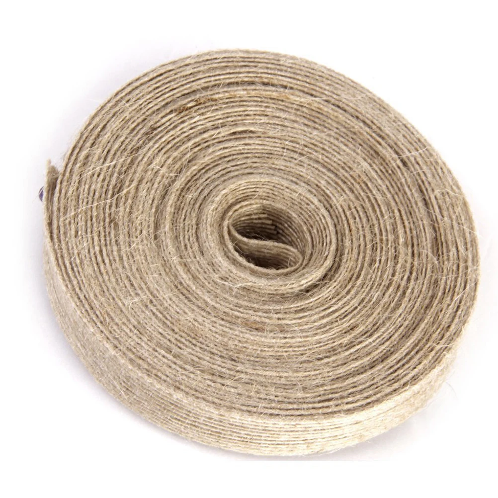 

1 Roll 20M 1.5Cm Jute Burlap Ribbon Natural Rope For Diy Crafts Wedding Home Decoration Weaving Webbing Embellishment