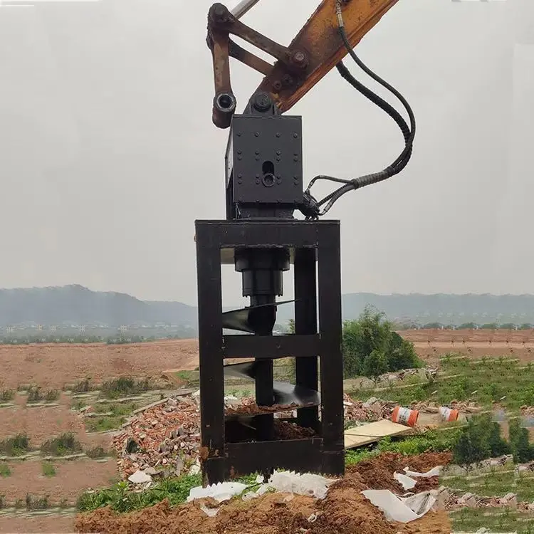 The square hole drilling machine with alloy spiral drill bit is suitable for both hard and soft soil
