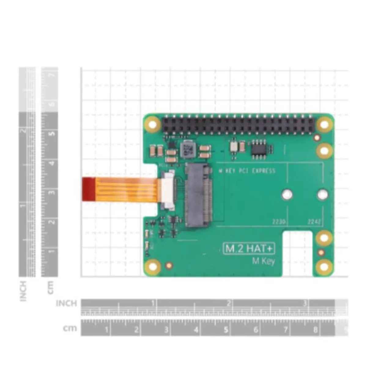 High Performance Pi 5 M.2 HAT NVMe SSD Expansion Board Gen2/Gen3 PCIe M-Key for 2230/2242 Size Drives, GPIO PCI Express Adapter