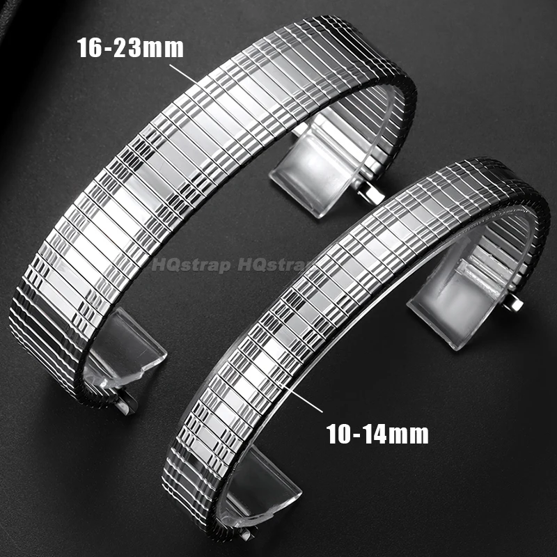 Stainless Steel Strap Expansion Adjustable Width Watch Band Metal Elastic Stretch Bracelet 10-14mm 16-23mm Universal Wristband