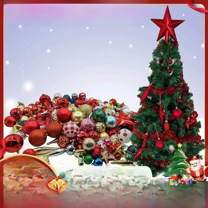 

Christmas Decorations Set Plastic Painted Ball Ornaments for Christmas Tree Halloween Large Package Christmas Ball Ornaments