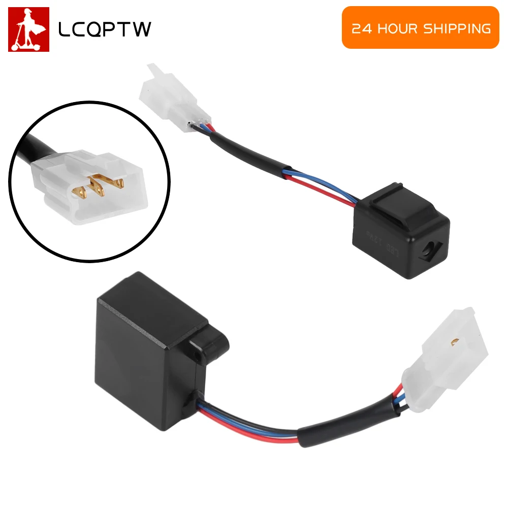 Positive Control Flasher 48/60V LED Blinking Relay Turn Signal Flasher Three-Wire LED Turning Signal Lights for Electric Bicycle
