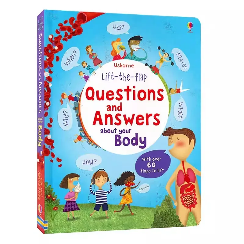 

New Lift-The-Flap Questions And Answers About Your Body English Educational Picture Book Baby Kids Learning Reading Books