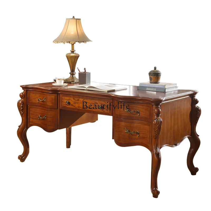 

American country desk European simple solid wood writing household writing desk