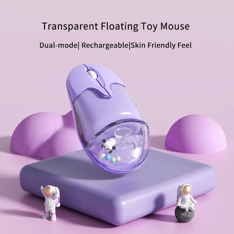 Wireless Dual-mode Mouse Wired Mause Creative Design Floating Doll Rechargeable Mute Button Beautiful Mice Office Use Ergonomics